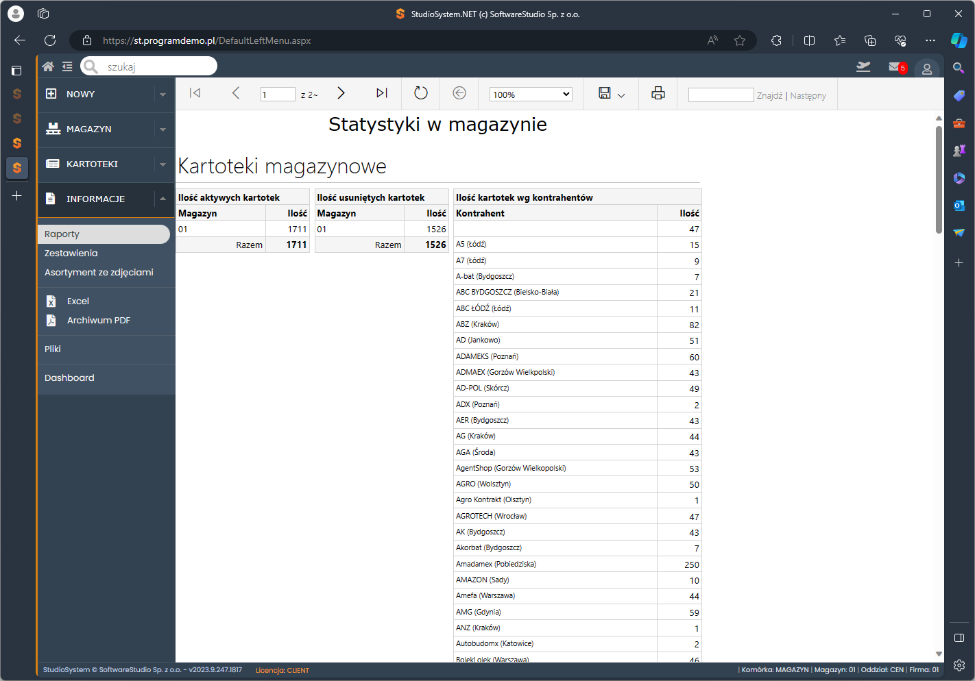 Program do prowadzenia gospodarki magazynowej