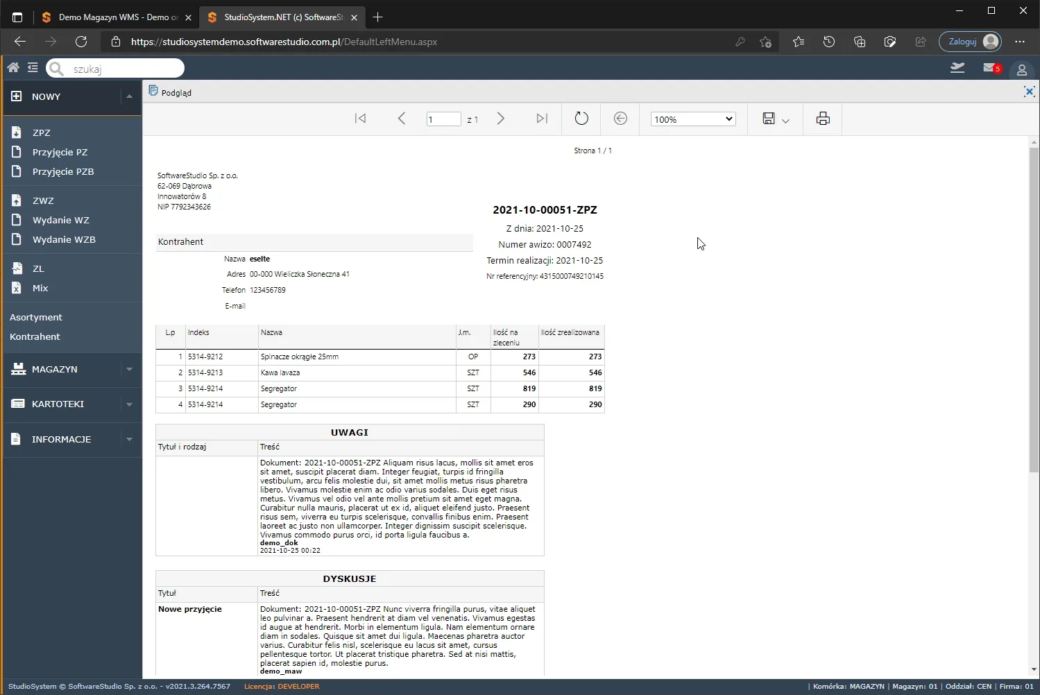 Multipicking w programie WMS