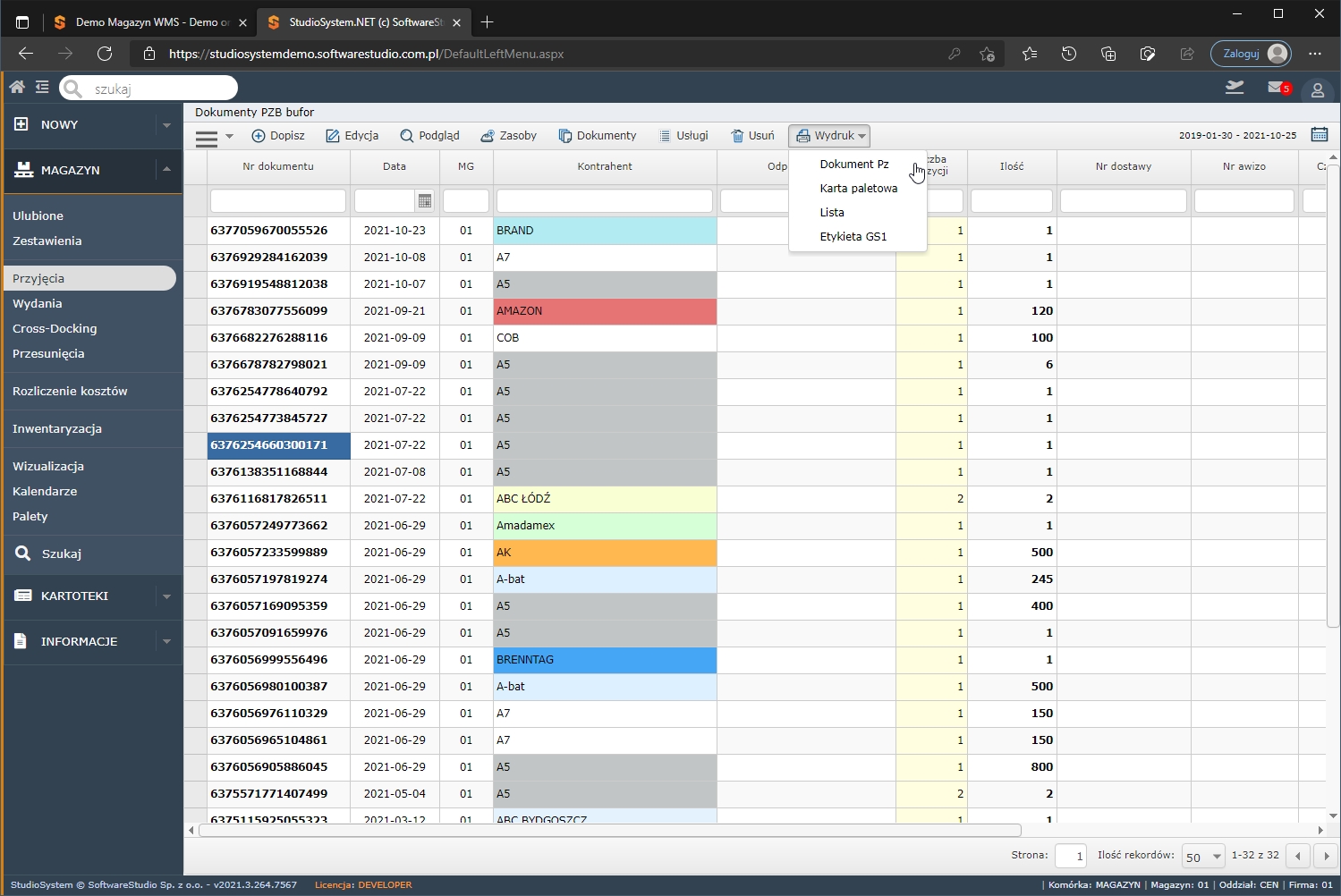 Magazynowe systemy informatyczne WMS dokumenty programu wms Magazynowe systemy informatyczne WMS dokumenty programu wms